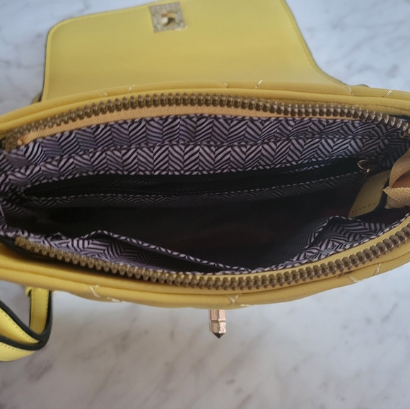 Yellow Vegan Leather Crossbody Bag - Picture 3 of 4